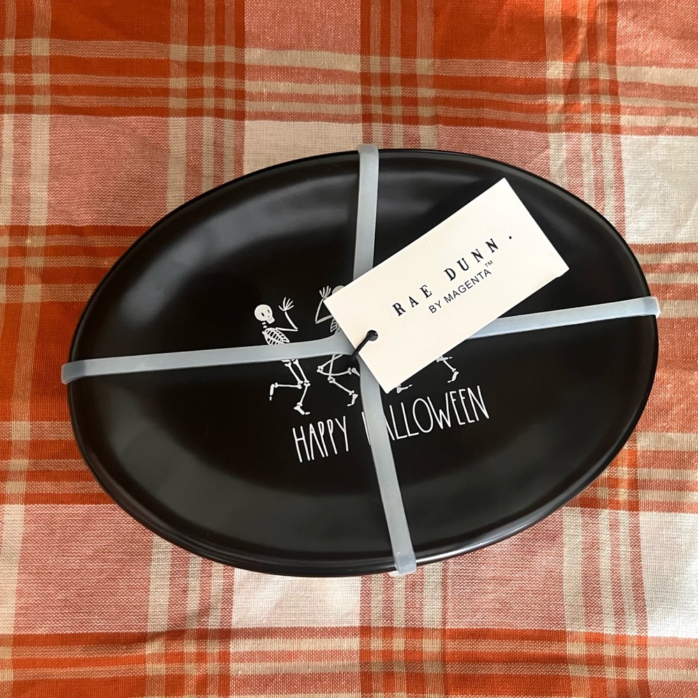 Rae Dunn Halloween Skeleton Oval Plates